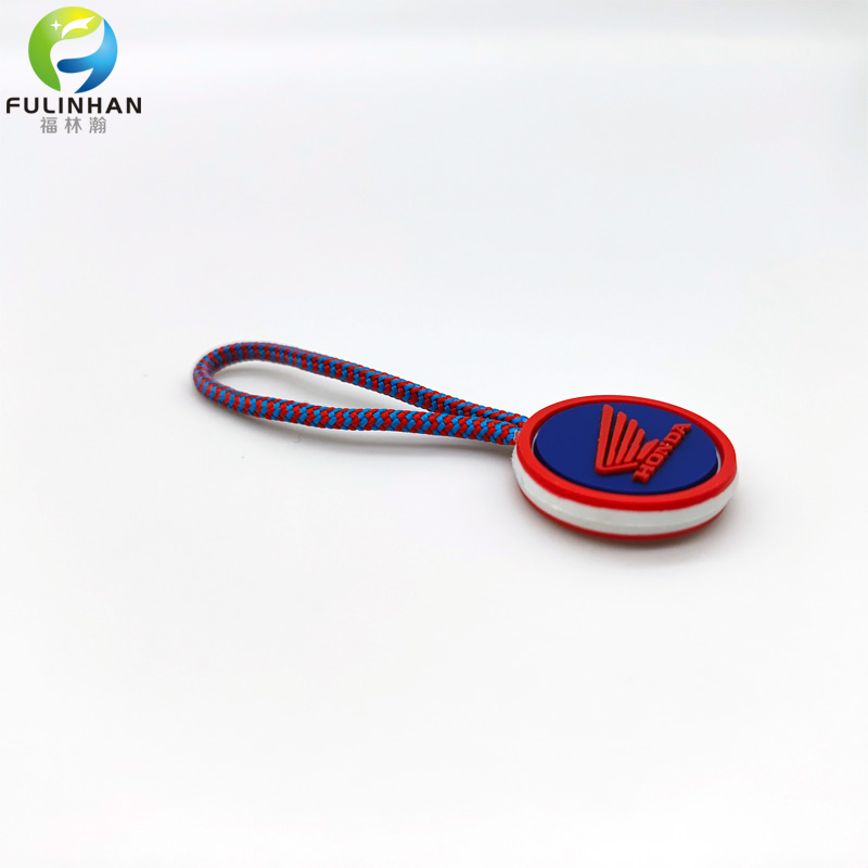 round rubber logo zip puller