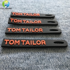 Linguette stampate con logo stampato in gomma su misura