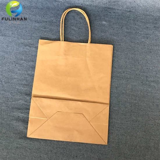brown kraft paper bag with handle