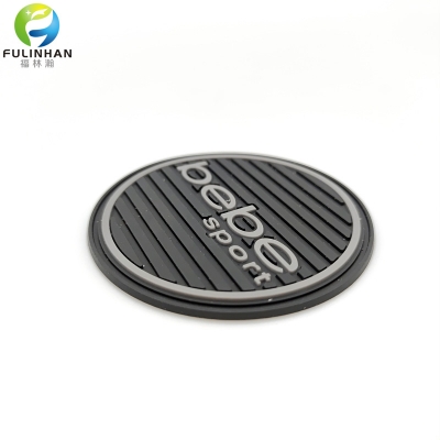 badge in gomma con logo a righe rotonde personalizzate