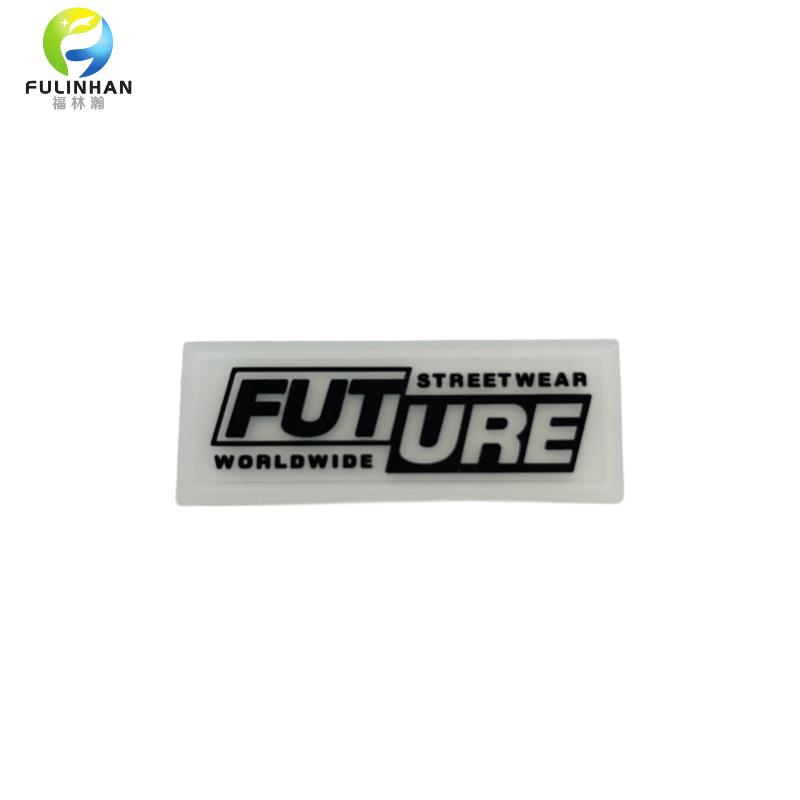 custom embossed label logo transparent patches