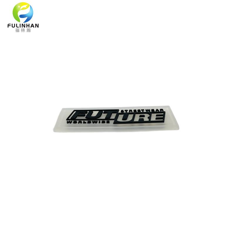 custom embossed label logo transparent patches