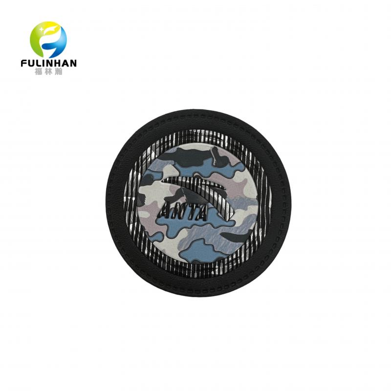 High Quality Custom 3D Round Leather Patch Design
